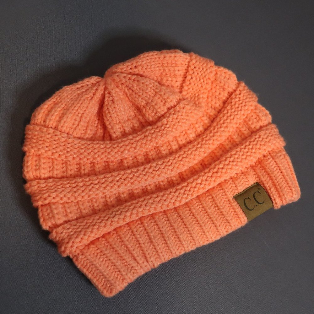 CC Coral Colored Beanie